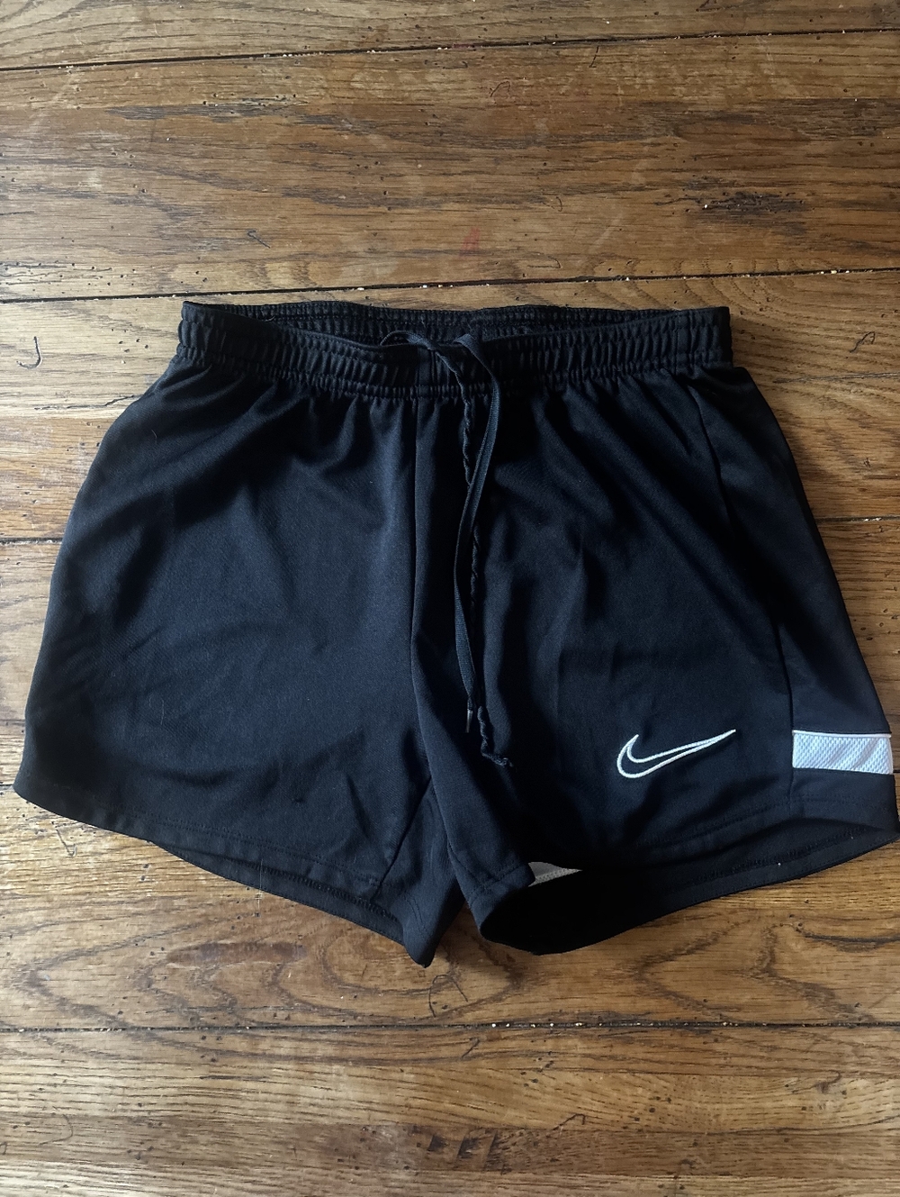Nike Black Dri-FIT Athletic Shorts with White Swoosh